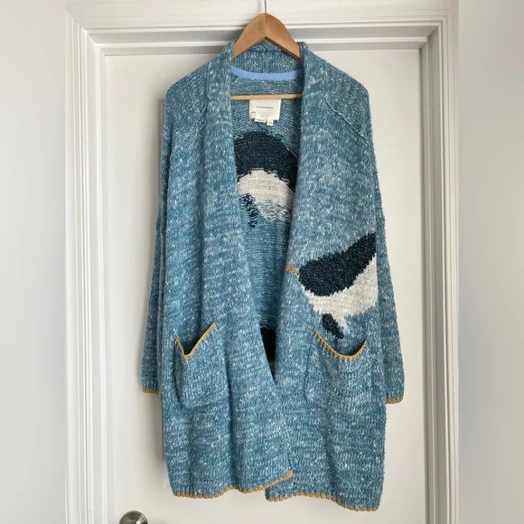 Anthropologie Narwhal Whale Icon Cardigan Sweater (Size XS/S) - NWT - Picture 5 of 10